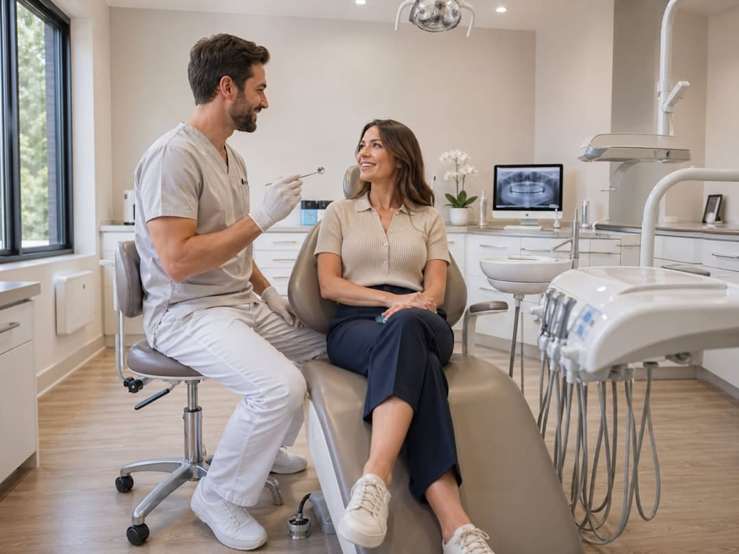 Dental office team smiling