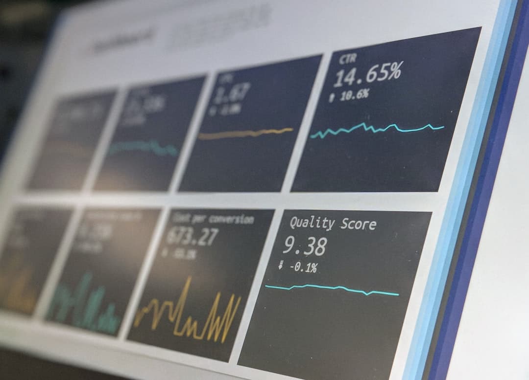 Software dashboard interface screen